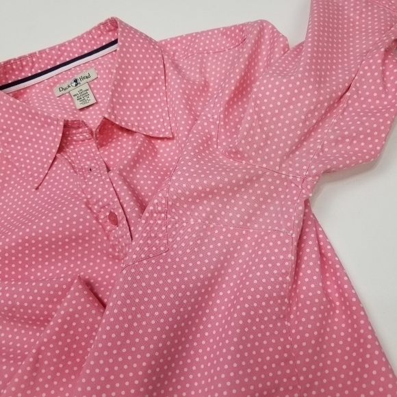 Duck Head Pink White Polka Dot Shirt L/g - Picture 8 of 8